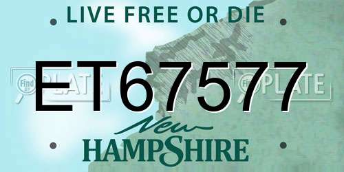 ET67577 New Hampshire License Plate