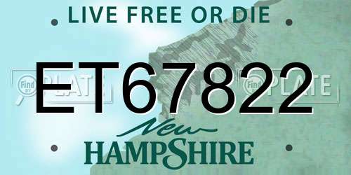 ET67822 New Hampshire License Plate
