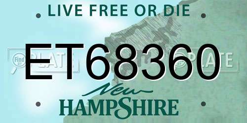 ET68360 New Hampshire License Plate