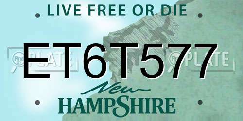 ET6T577 New Hampshire License Plate