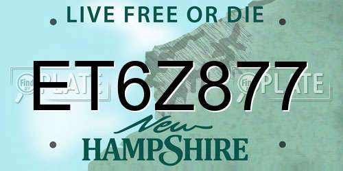 ET6Z877 New Hampshire License Plate