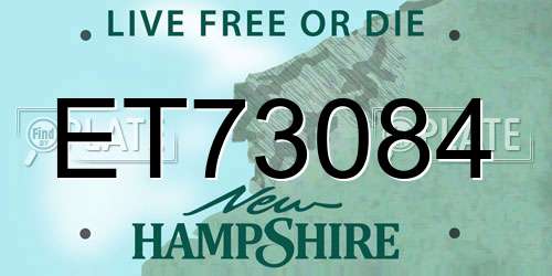 ET73084 New Hampshire License Plate