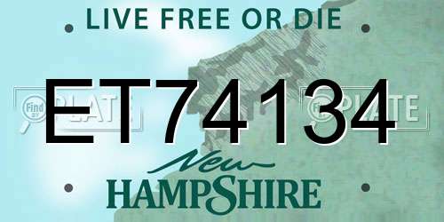 ET74134 New Hampshire License Plate