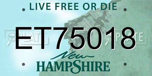 ET75018 New Hampshire License Plate