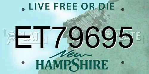 ET79695 New Hampshire License Plate