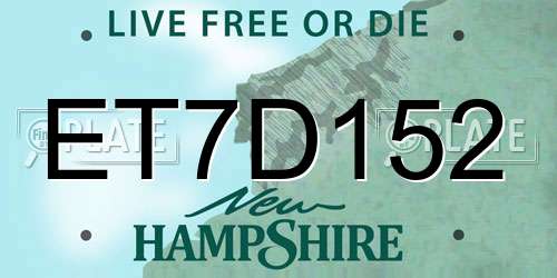 ET7D152 New Hampshire License Plate