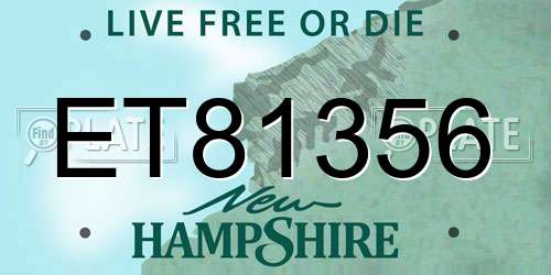 ET81356 New Hampshire License Plate