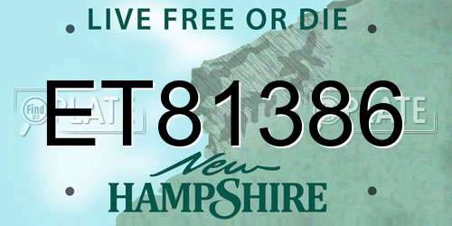 ET81386 New Hampshire License Plate