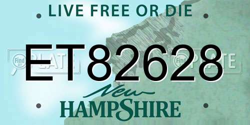 ET82628 New Hampshire License Plate
