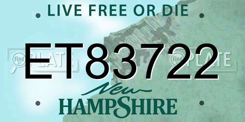 ET83722 New Hampshire License Plate