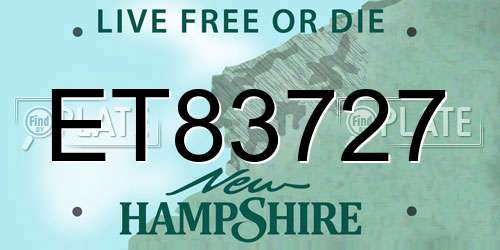 ET83727 New Hampshire License Plate