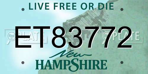 ET83772 New Hampshire License Plate