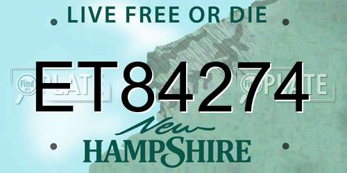 ET84274 New Hampshire License Plate