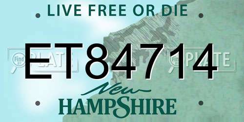 ET84714 New Hampshire License Plate