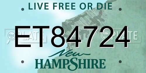 ET84724 New Hampshire License Plate