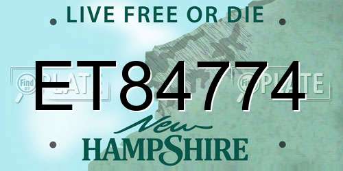 ET84774 New Hampshire License Plate