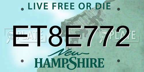 ET8E772 New Hampshire License Plate