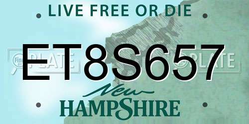 ET8S657 New Hampshire License Plate