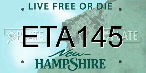 ETA145 New Hampshire License Plate