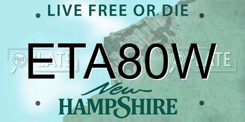 ETA80W New Hampshire License Plate