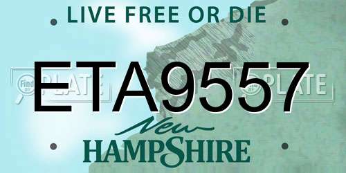 ETA9557 New Hampshire License Plate