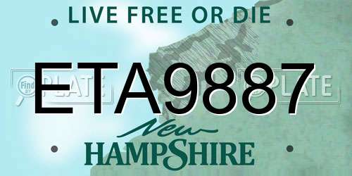 ETA9887 New Hampshire License Plate