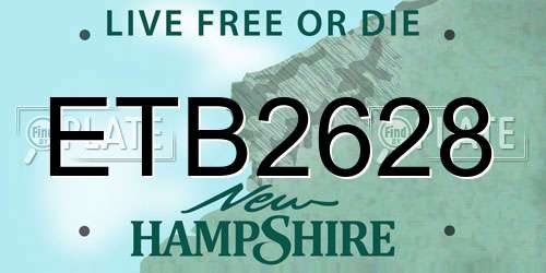ETB2628 New Hampshire License Plate