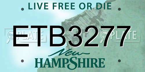 ETB3277 New Hampshire License Plate