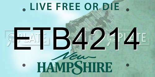 ETB4214 New Hampshire License Plate
