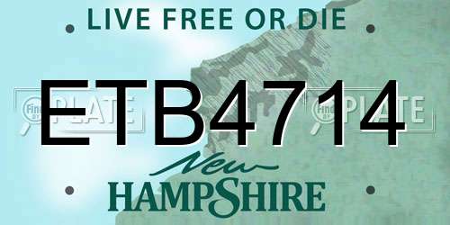 ETB4714 New Hampshire License Plate