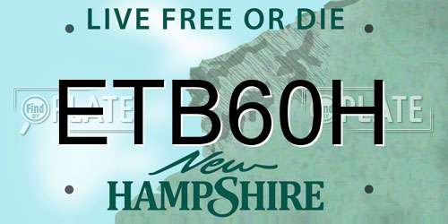 ETB60H New Hampshire License Plate
