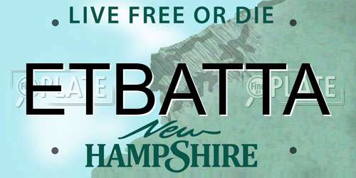 ETBATTA New Hampshire License Plate