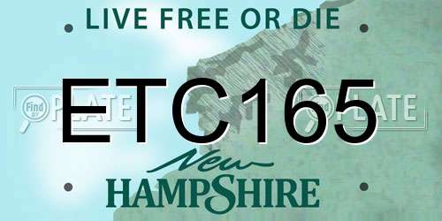 ETC165 New Hampshire License Plate
