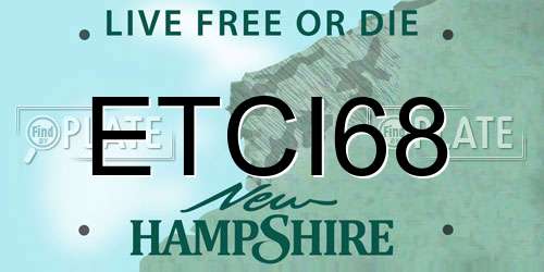 ETCI68 New Hampshire License Plate