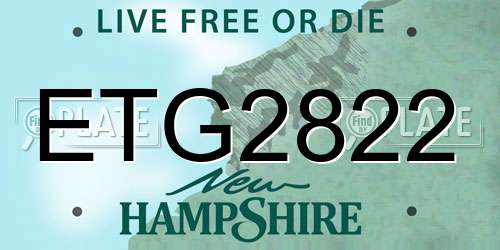 ETG2822 New Hampshire License Plate