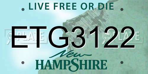 ETG3122 New Hampshire License Plate