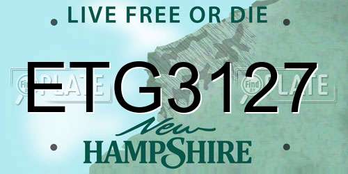 ETG3127 New Hampshire License Plate