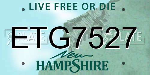 ETG7527 New Hampshire License Plate