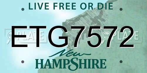 ETG7572 New Hampshire License Plate