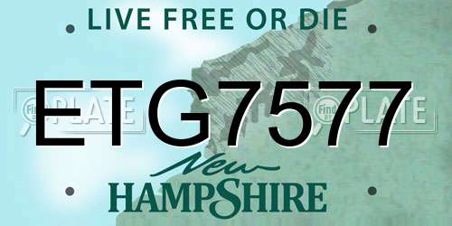 ETG7577 New Hampshire License Plate