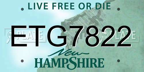 ETG7822 New Hampshire License Plate