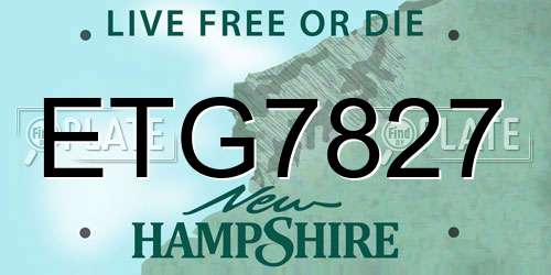 ETG7827 New Hampshire License Plate