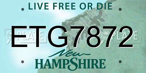 ETG7872 New Hampshire License Plate