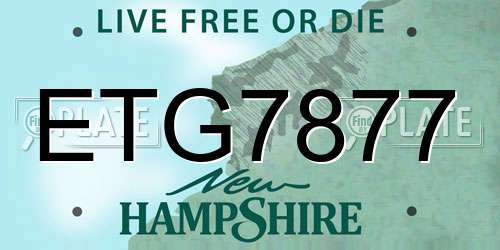 ETG7877 New Hampshire License Plate