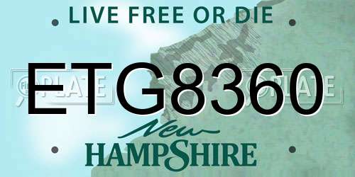 ETG8360 New Hampshire License Plate