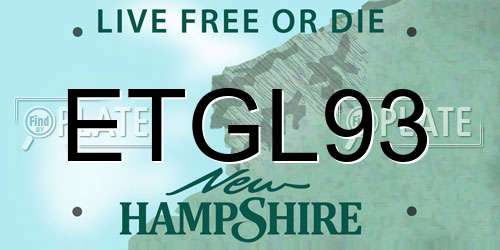 ETGL93 New Hampshire License Plate
