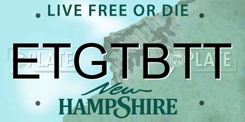ETGTBTT New Hampshire License Plate
