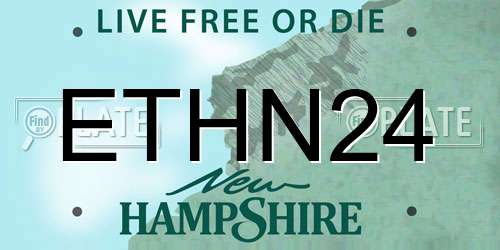 ETHN24 New Hampshire License Plate