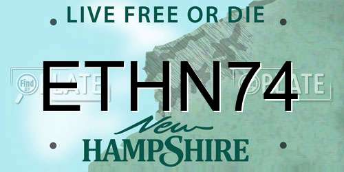 ETHN74 New Hampshire License Plate
