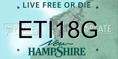 ETI18G New Hampshire License Plate
